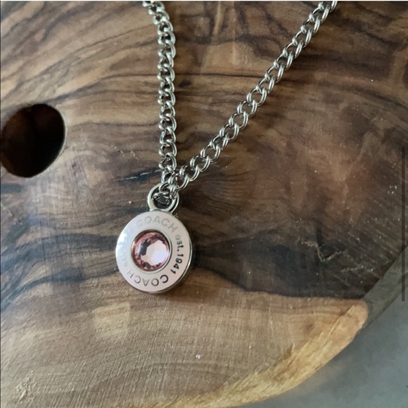 COACH rare delicate pink silver charm necklace - Picture 3 of 7